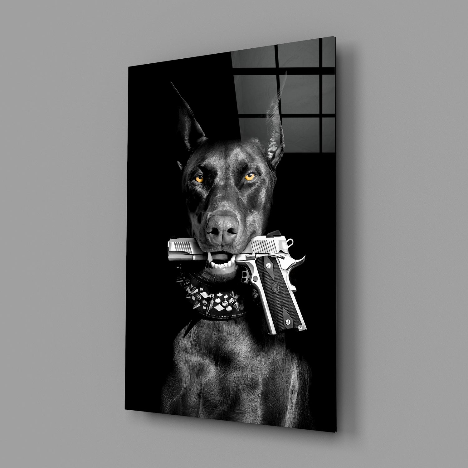 Doberman Glass Wall Art || Designer's Collection