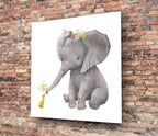Elephant and Duck Glass Wall Art