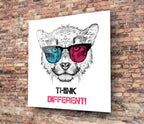 Think Differently Glass Wall Art