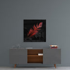 Colored Feather Glass Wall Art