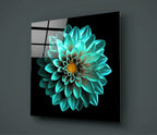 Green Flower Glass Wall Art