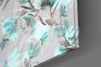 Green Flower Glass Wall Art