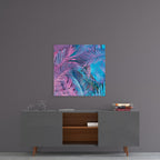 Tropical Leaves Glass Wall Art