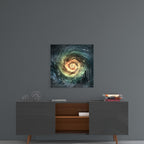 Space Yellow Infinity Glass Wall Art