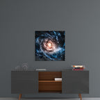 Space- Blue Infinity Glass Wall Art