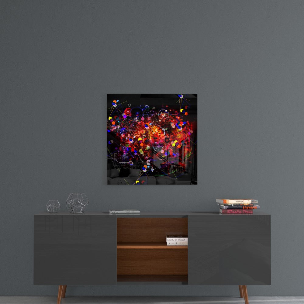 Mechanical Harmony Glass Wall Art