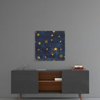 Snow and Stars Glass Wall Art