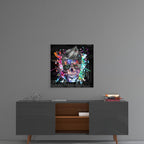 Colors and Skull Glass Wall Art