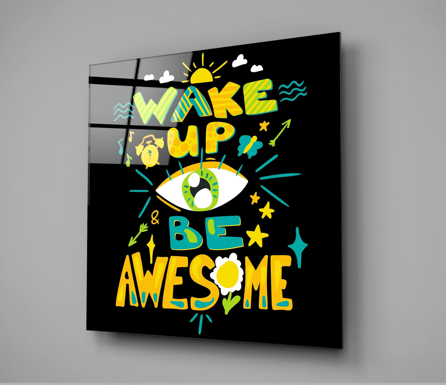 ‚ÄúWake Up‚Äù Glass Wall Art