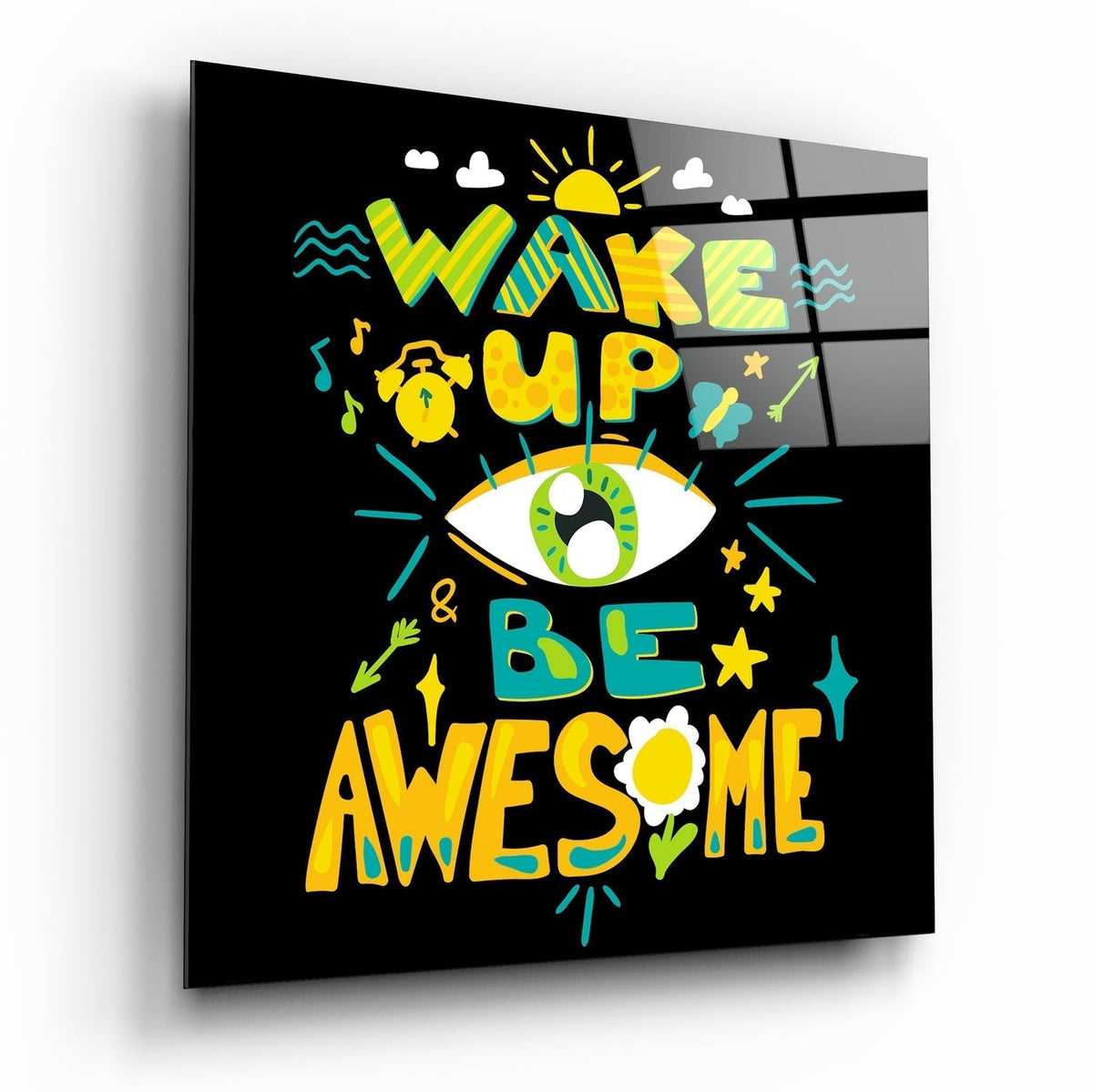 ‚ÄúWake Up‚Äù Glass Wall Art