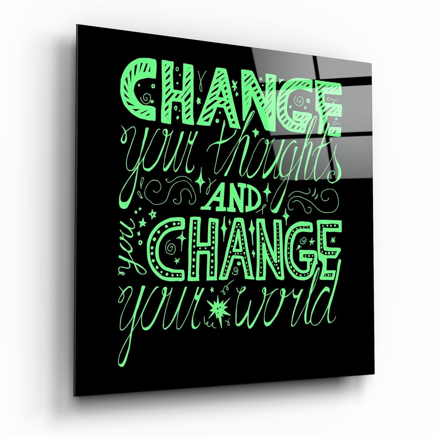 ‚ÄúChange Your World‚Äù Glass Wall Art