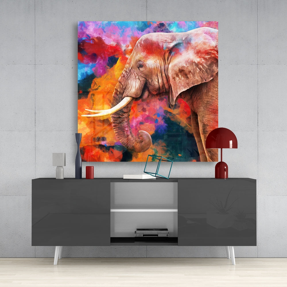 Elephant Glass Wall Art | Insigne Art Design