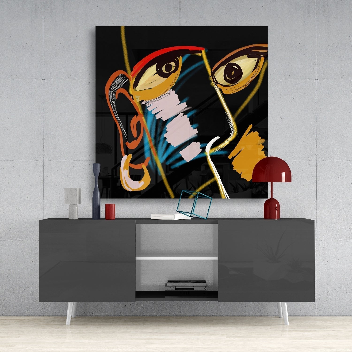Abstract Reality Glass Wall Art | Insigne Art Design