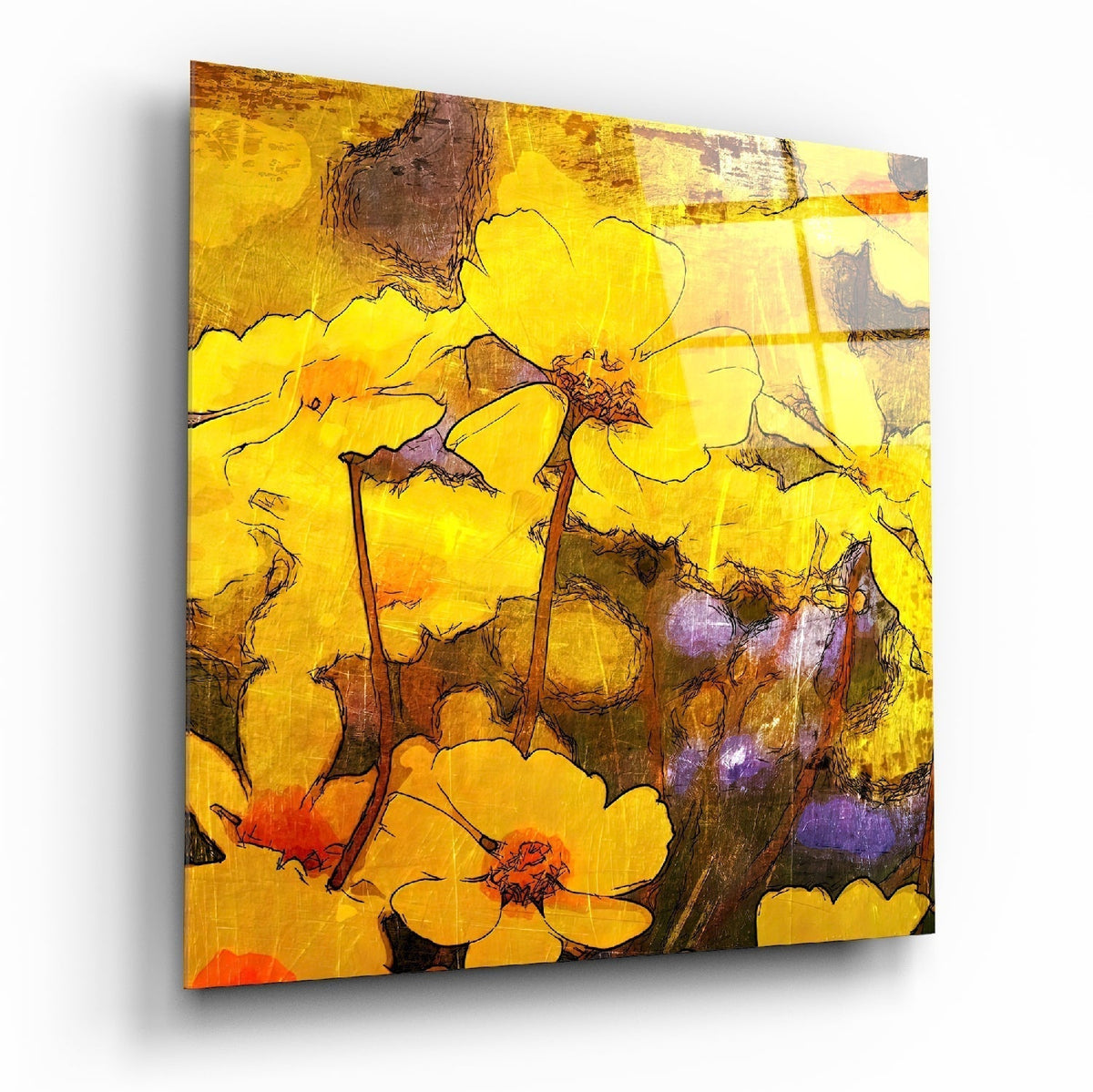 Flowers Glass Wall Art | Insigne Art Design