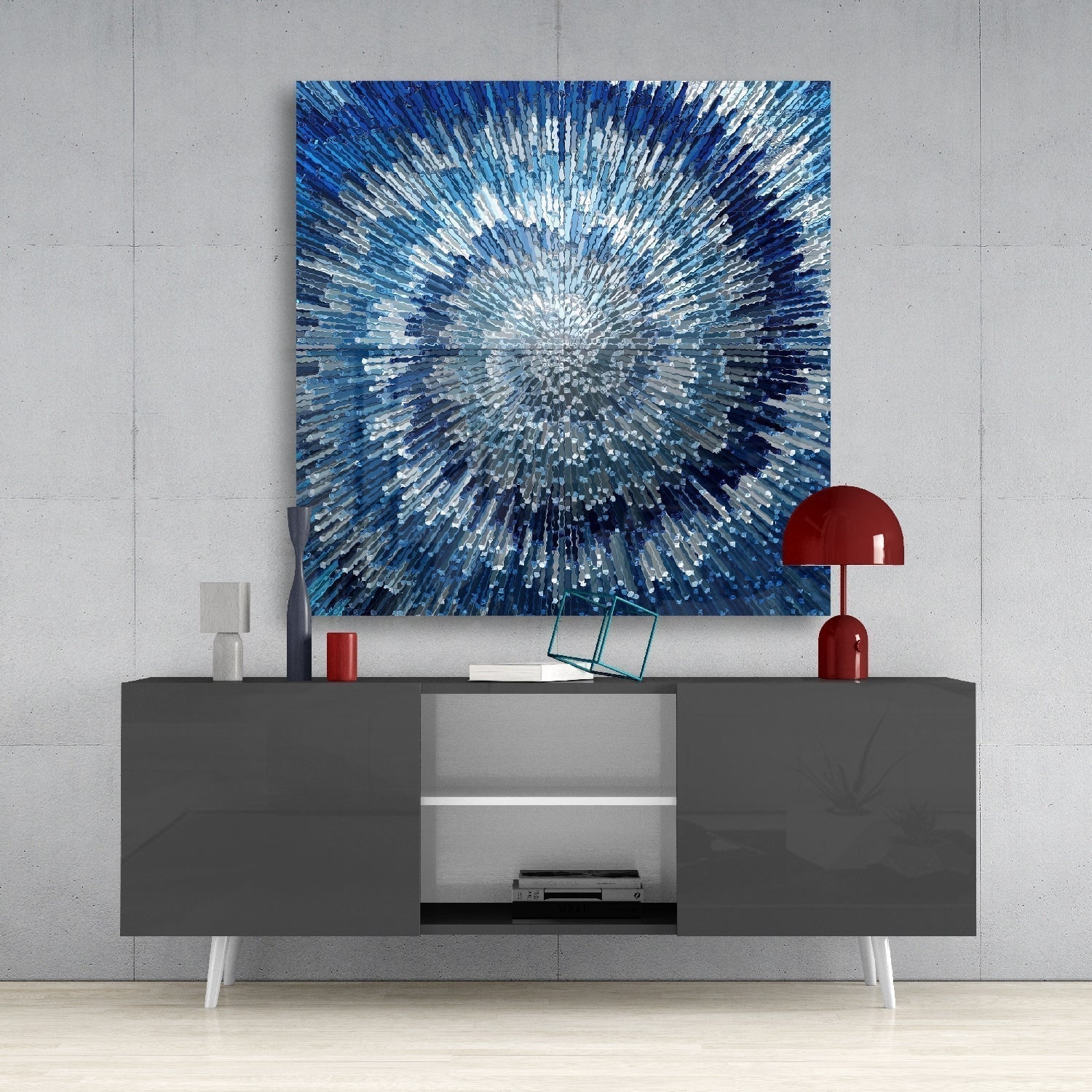 Cycle of Blue Glass Wall Art | Insigne Art Design