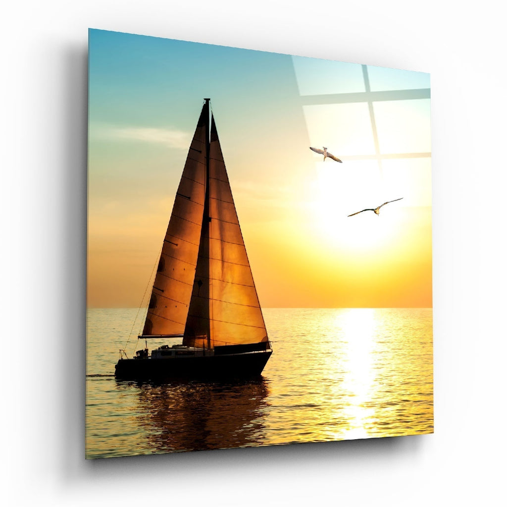 Sailboat Glass Wall Art | Insigne Art Design