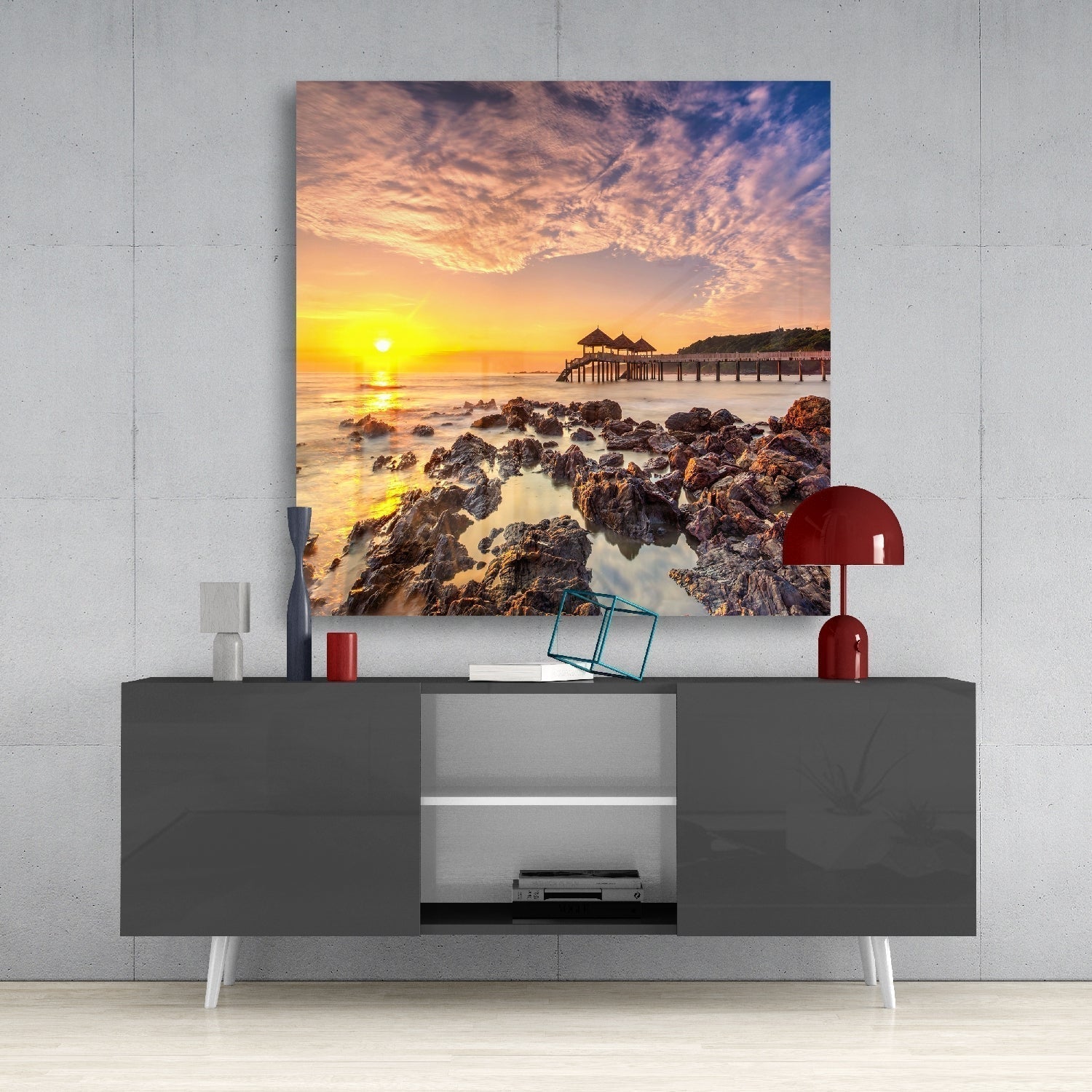 Sunrise Glass Wall Art | Insigne Art Design