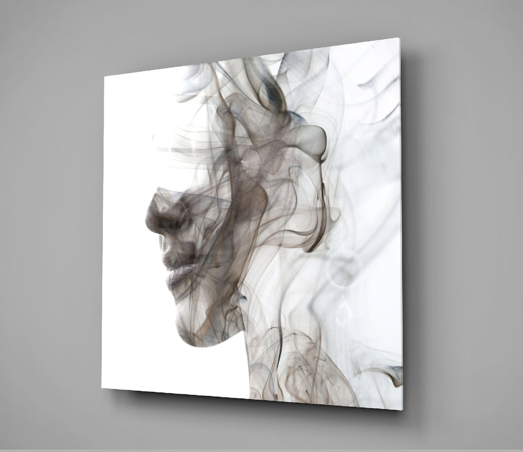 Smoke Face Glass Wall Art | Insigne Art Design