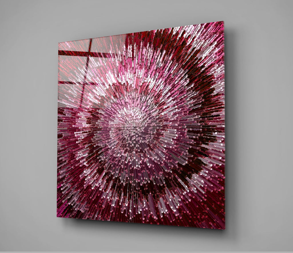 Red Spiral Glass Wall Art | Insigne Art Design