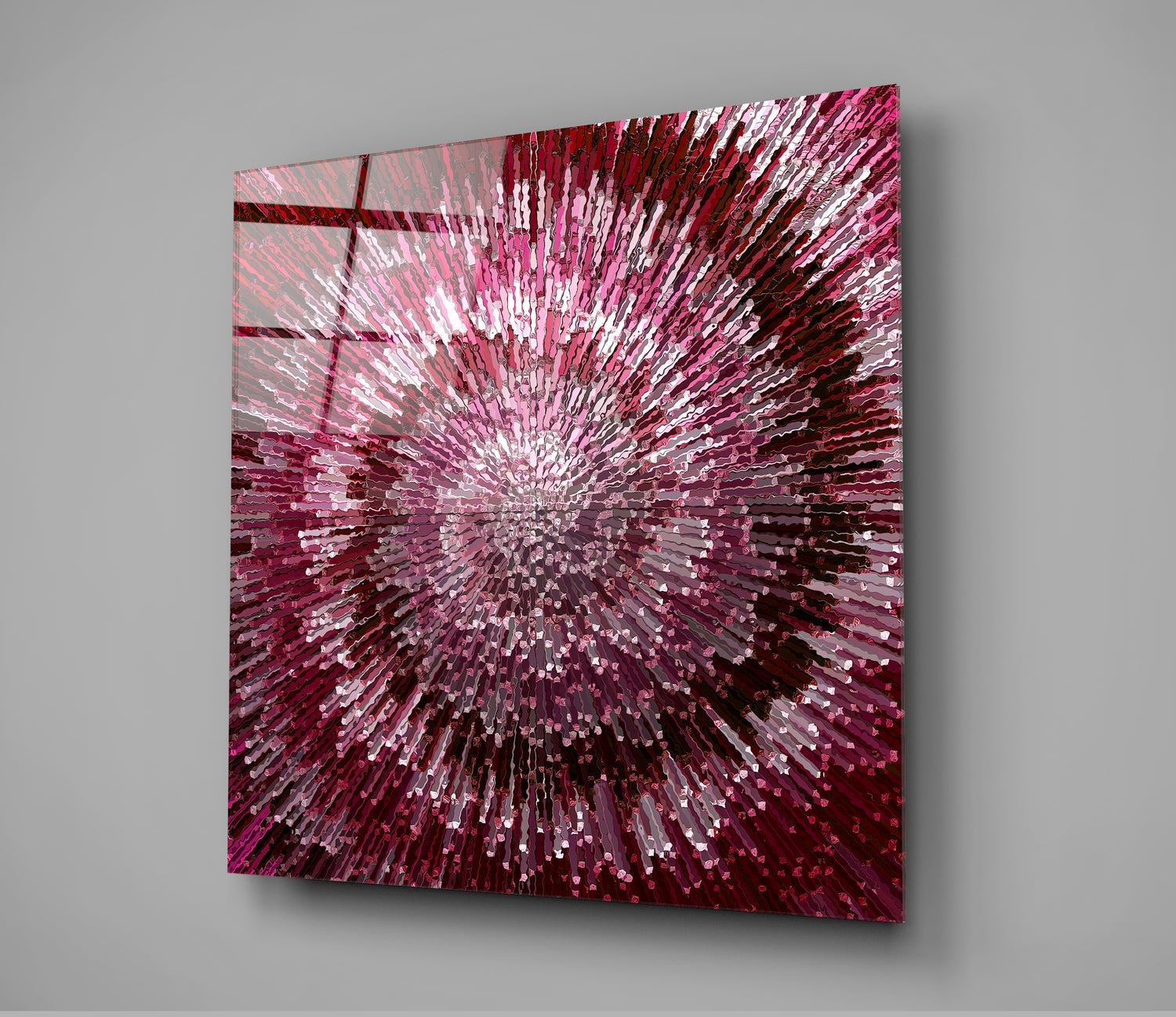 Red Spiral Glass Wall Art | Insigne Art Design
