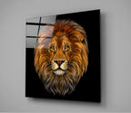 Lion Glass Wall Art | Insigne Art Design