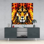 Lion Glass Wall Art | Insigne Art Design