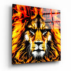Lion Glass Wall Art | Insigne Art Design