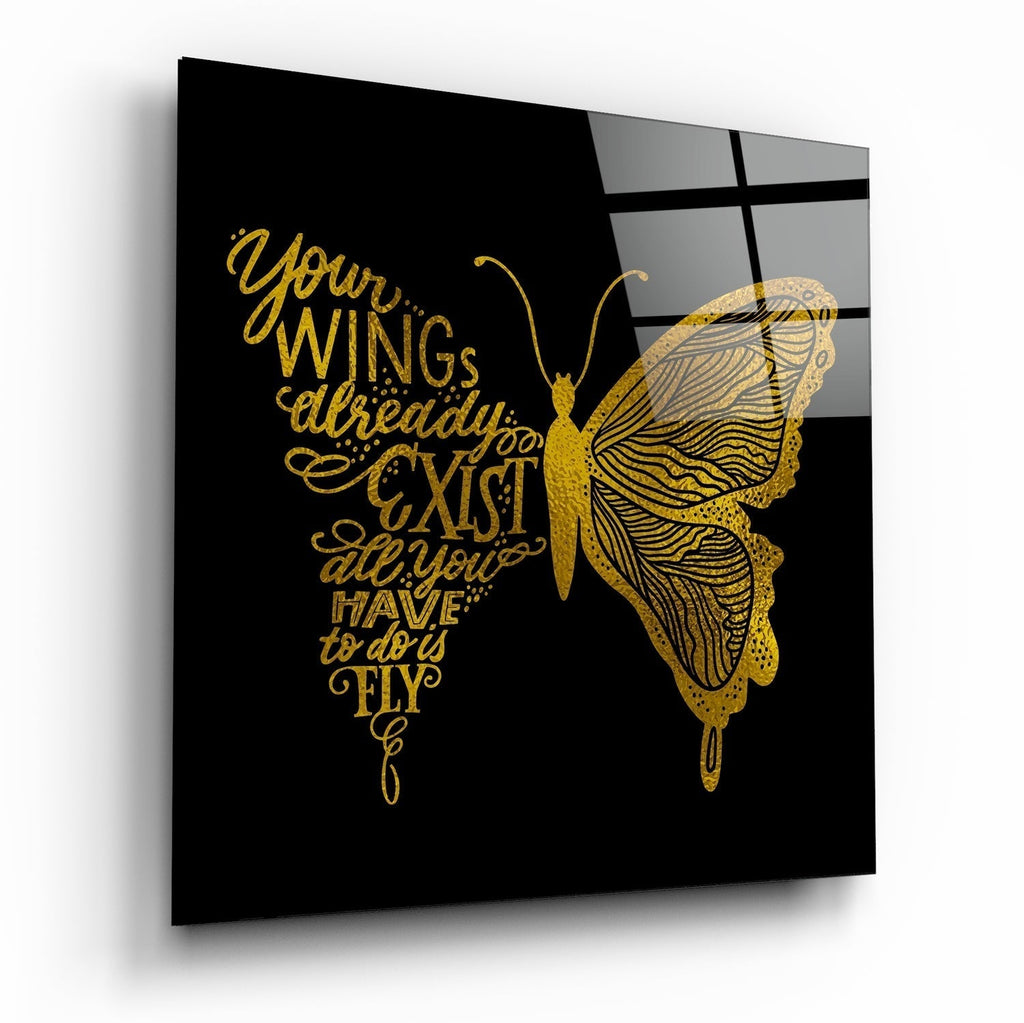 Your Wings Glass Wall Art | Insigne Art Design