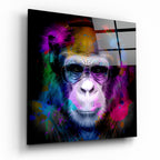 Intellectual Monkey Glass Wall Art | Insigne Art Design
