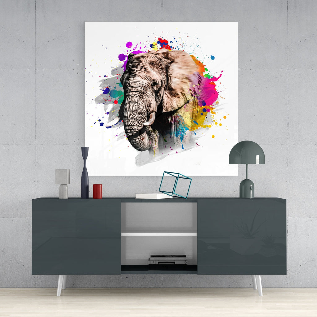 Elephant Glass Wall Art | Insigne Art Design