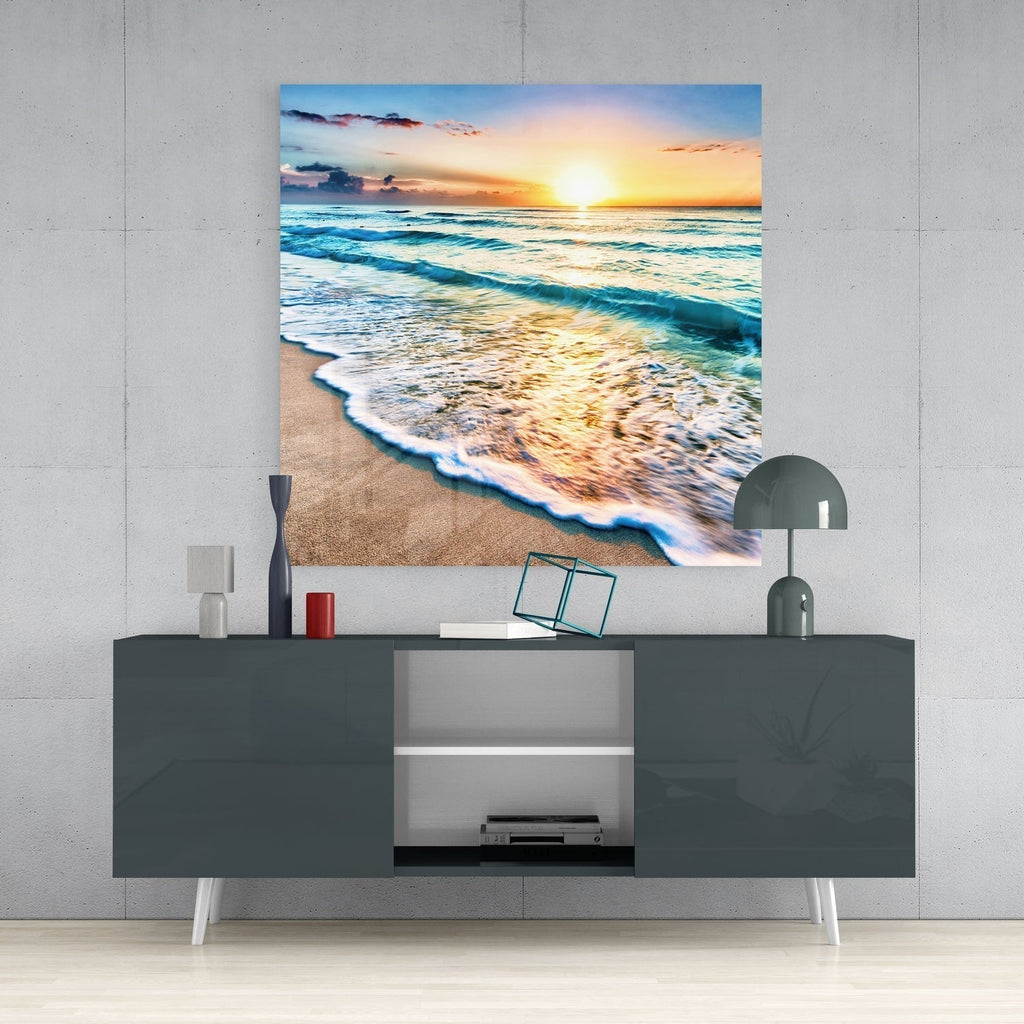 Sunset  Glass Wall Art