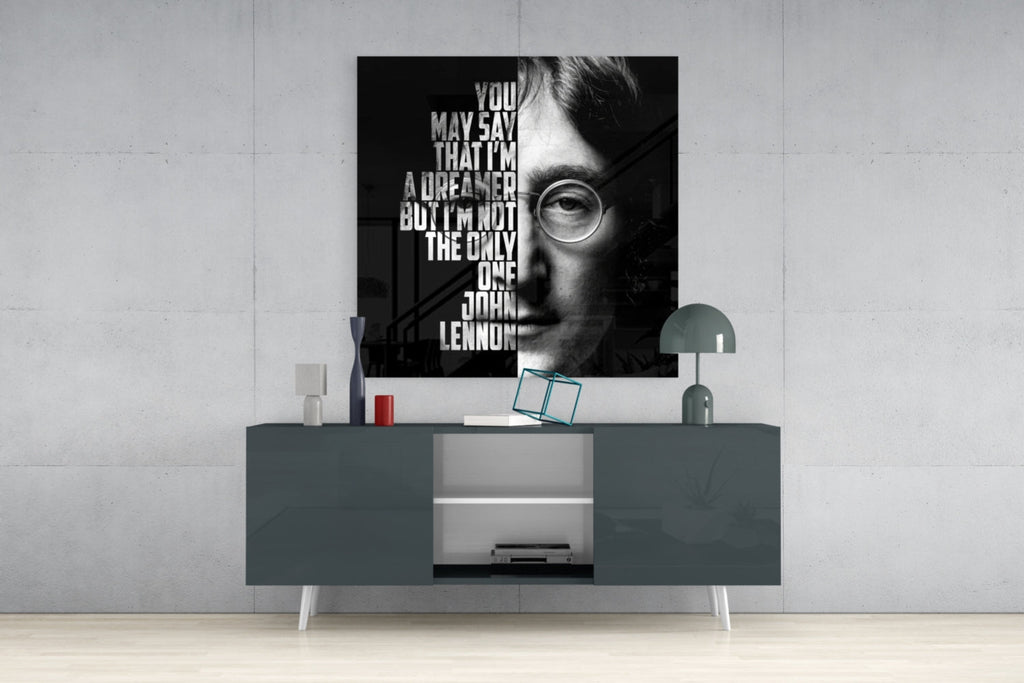 John Lennon  Glass Wall Art