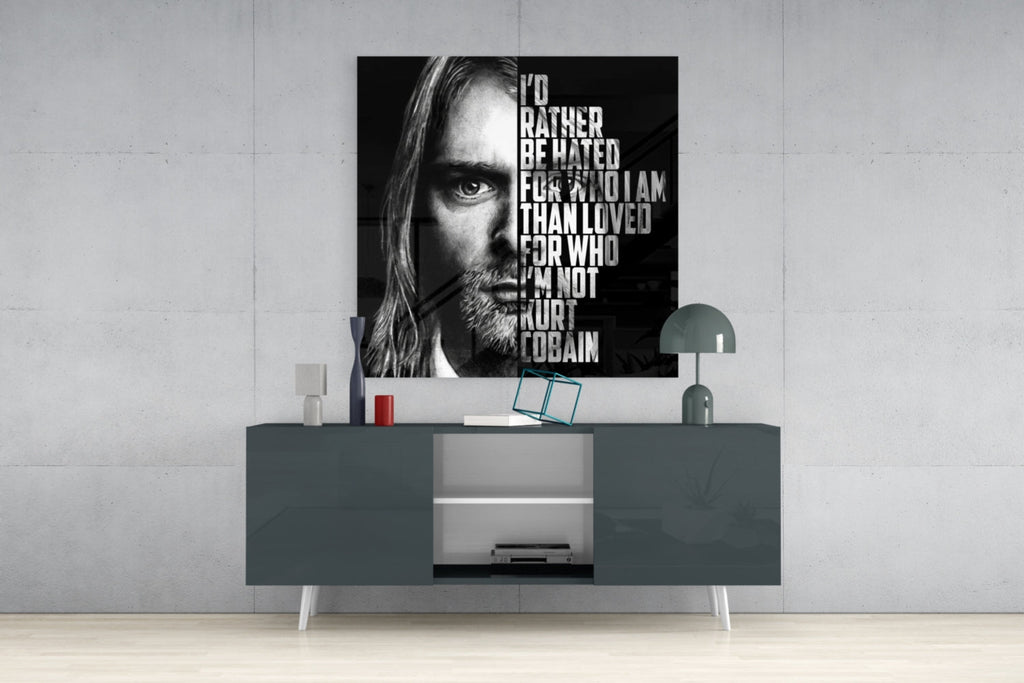 Kurt Cobain  Glass Wall Art