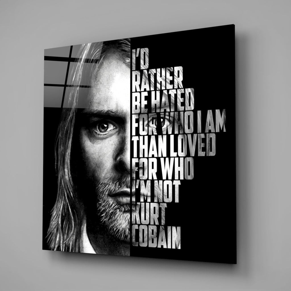 Kurt Cobain  Glass Wall Art
