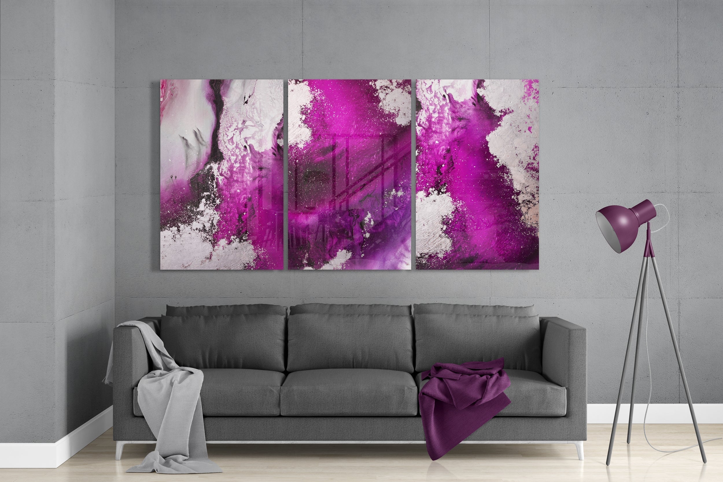 Fuchsia Glass Mega Wall Art Mega Glass Wall Art
