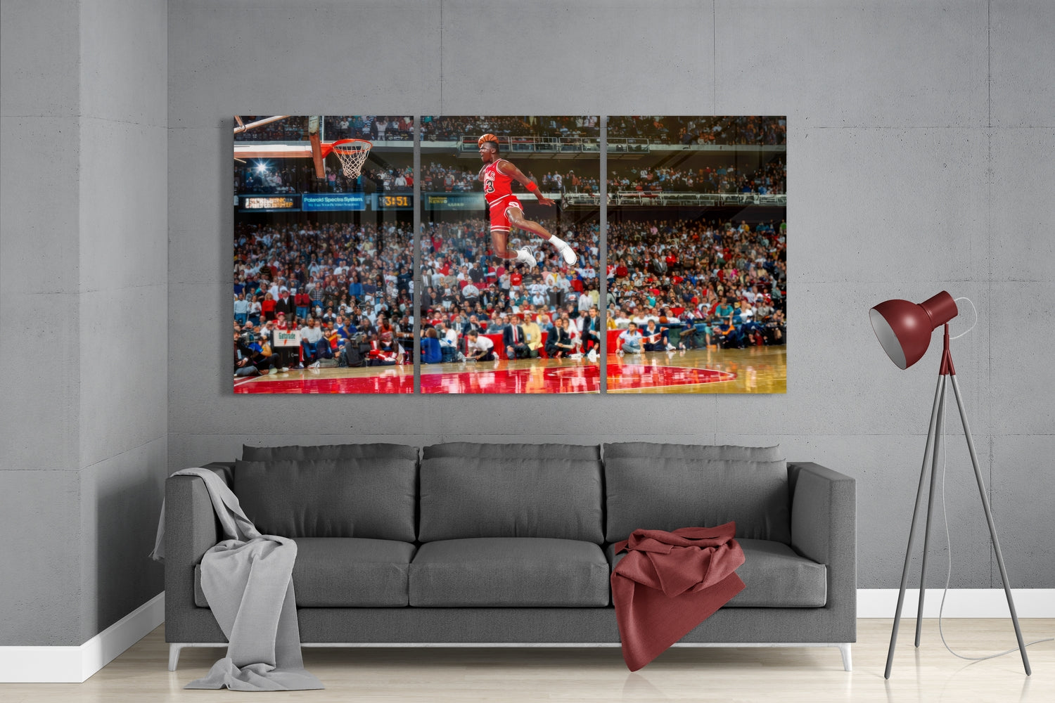 Michael Jordan Dunk Mega Glass Wall Art