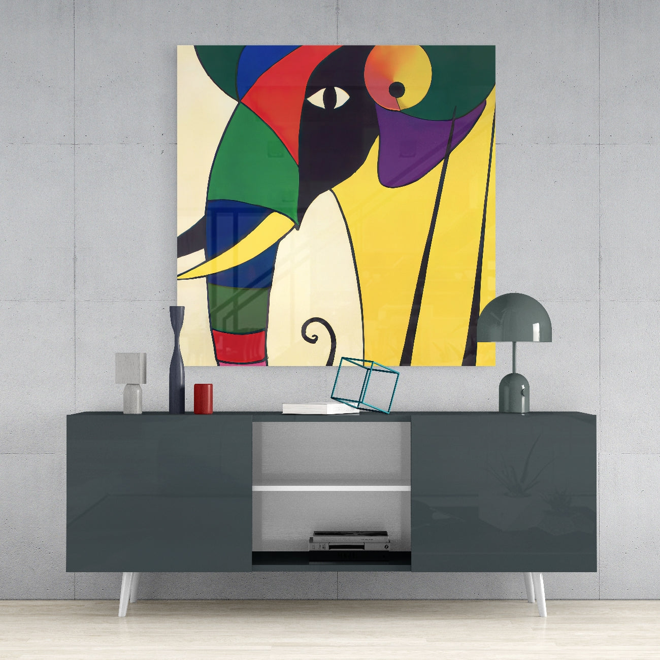 Wassily's Elephant Glass Wall Art  || Designer Collection | Insigne Art Design