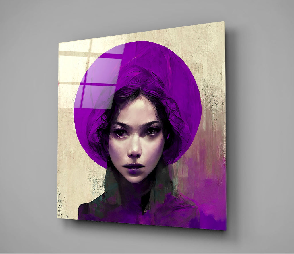 Purple Hat Glass Wall Art  || Designer Collection | Insigne Art Design