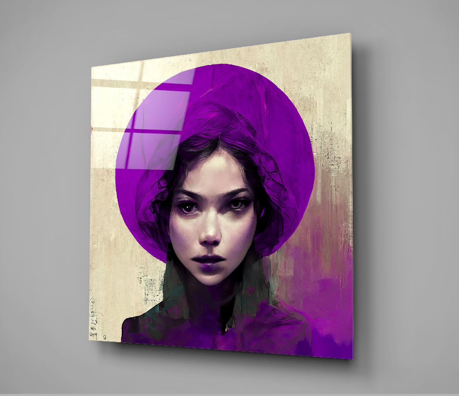 Purple Hat Glass Wall Art  || Designer Collection | Insigne Art Design