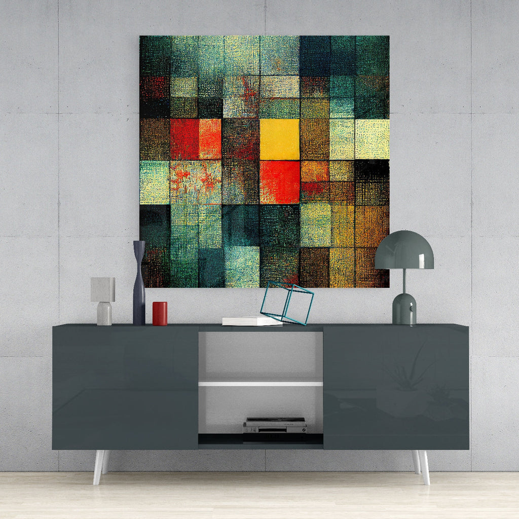 Blocks Glass Wall Art  || Designers Collection | Insigne Art Design