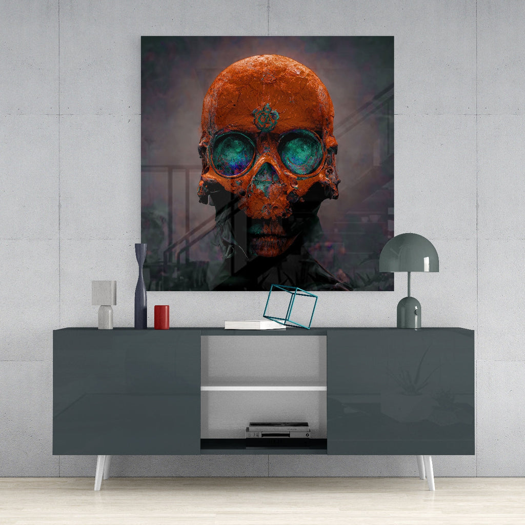 Orange Head Glass Wall Art  || Designer Collection | Insigne Art Design