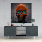 Orange Head Glass Wall Art  || Designer Collection | Insigne Art Design