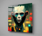 The Monkey Glass Wall Art  || Designer Collection | Insigne Art Design