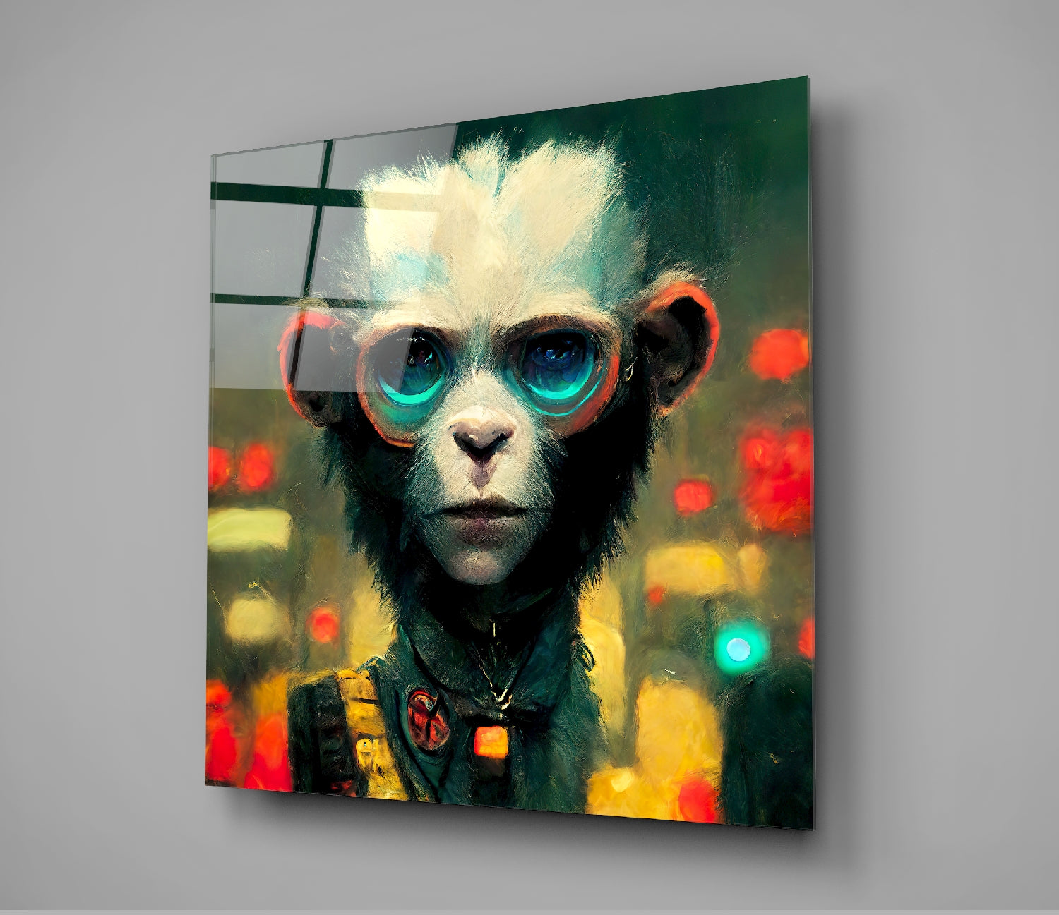 The Monkey Glass Wall Art  || Designer Collection | Insigne Art Design