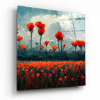 Poppy Glass Wall Art  || Designer Collection | Insigne Art Design