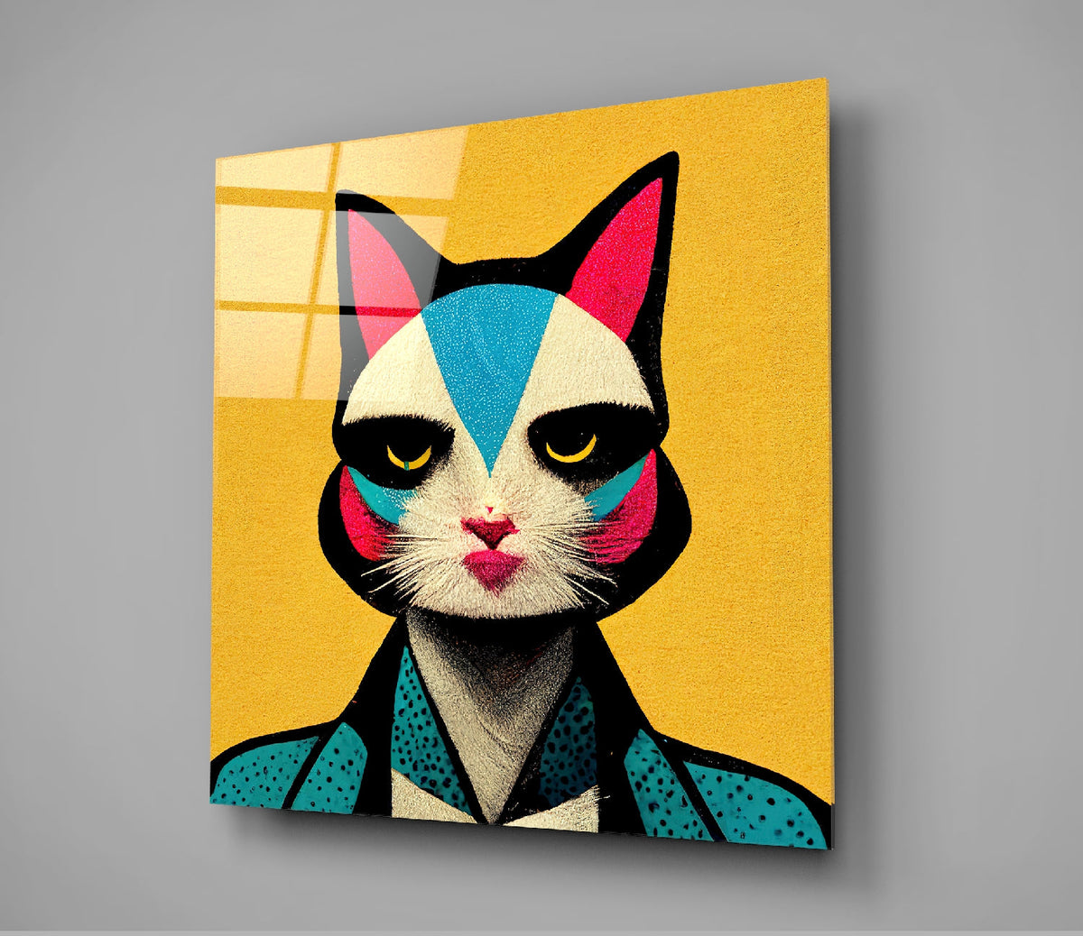 Ms. Cat Glass Wall Art  || Designer Collection | Insigne Art Design