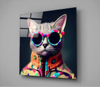The Coolest Cat Glass Wall Art  || Designer Collection | Insigne Art Design