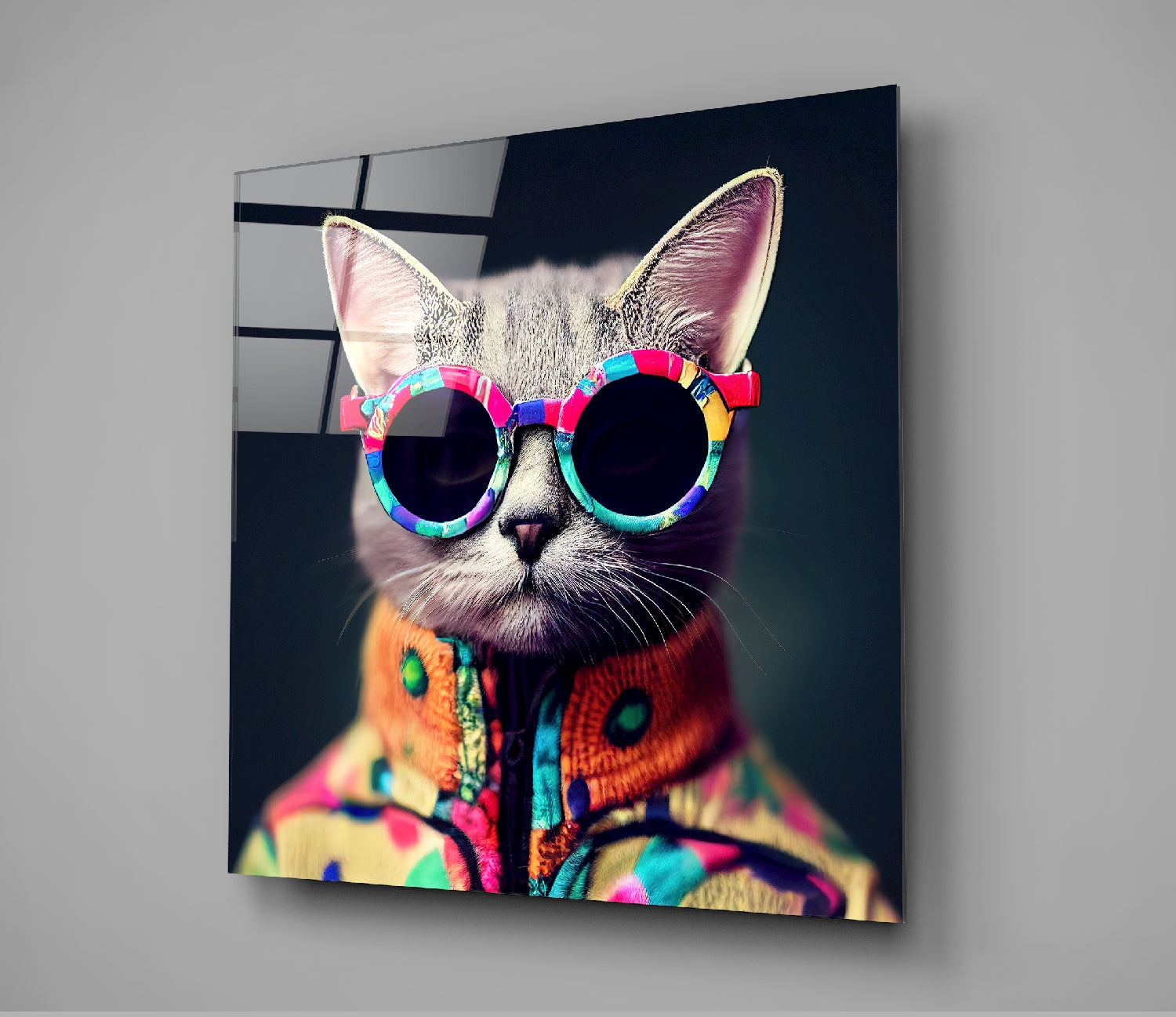 The Coolest Cat Glass Wall Art  || Designer Collection | Insigne Art Design