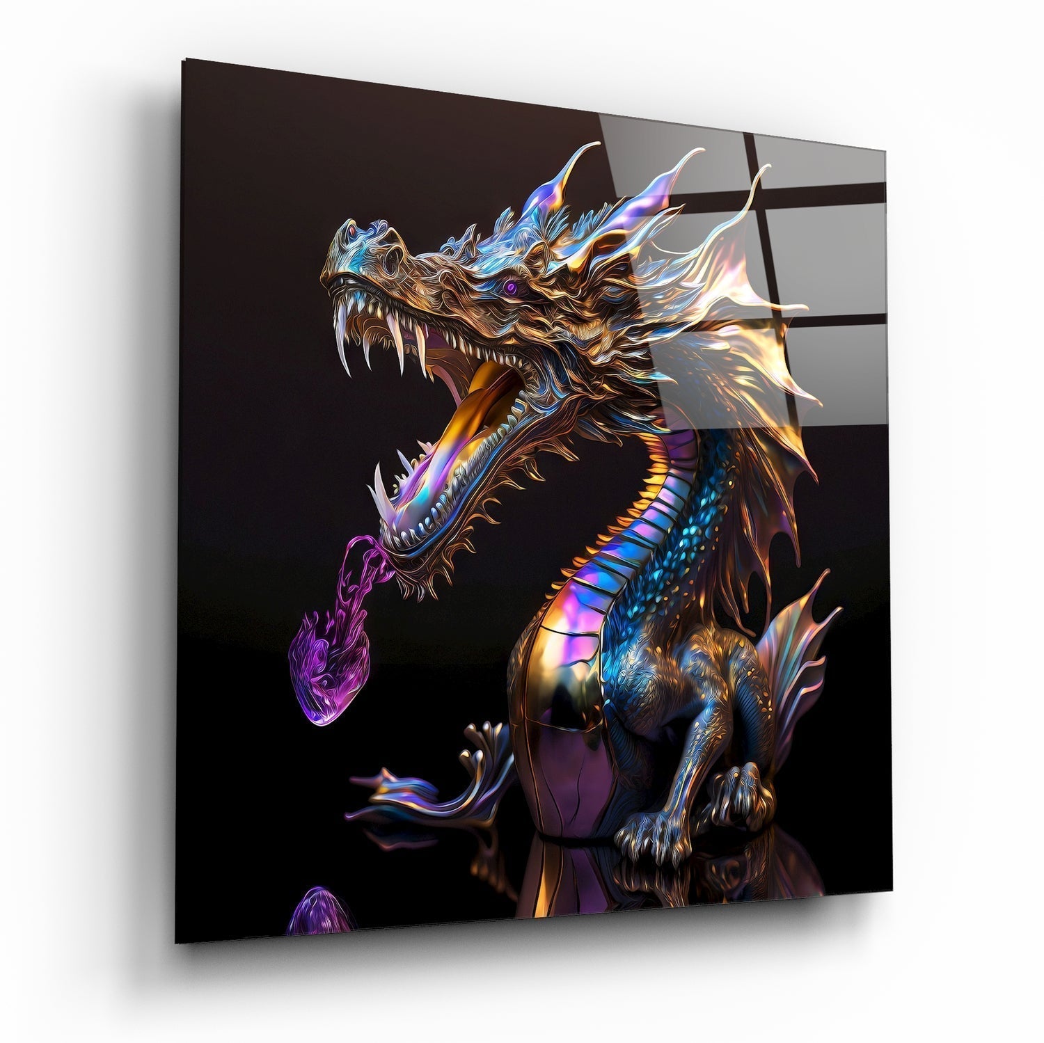 Dragon's Roar Glass Wall Art  || Designers Collection | Insigne Art Design