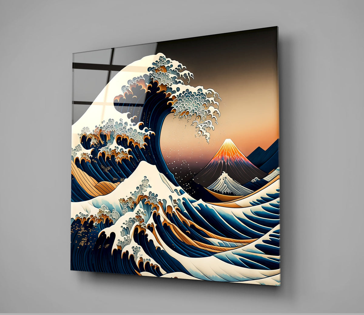 Waves Glass Wall Art  || Designer Collection | Insigne Art Design